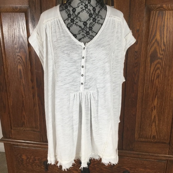 Free People Tops - Free People White Aster High Low Tunic Top